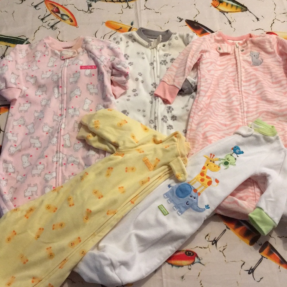 5 bundle of baby sleepers